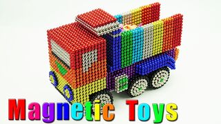 DIY - How to Make Dump Truck From Magnetic Balls (ASMR) - Magnetic Toys 4K