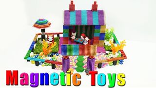 DIY - Build Amazing Girls Playground House with Magnetic Balls (Satisfying) - Magnetic Toys