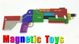 DIY - How to Make Fortnite Shotgun with Magnetic Balls (ASMR) - Magnetic Toys 4K