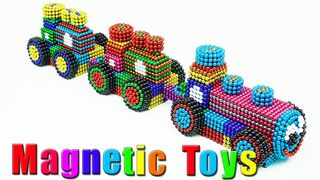 DIY How to Make Amazing Train from Magnetic Balls (ASMR) - Magnetic Toys 4K