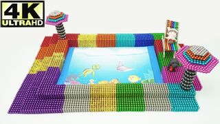 DIY - How to Make Swimming Pool from Magnetic Balls (Learn Colors) - Magnetic Toys 4K