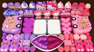 PURPLE vs PINK! Mixing Makeup, Glitter and More into Glossy Slime ! Satisfying Slime Video #886