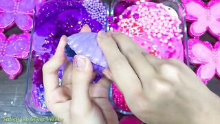 PURPLE vs PINK! Mixing Makeup, Glitter and More into Glossy Slime ! Satisfying Slime Video #886