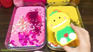 PINK vs GOLD! Mixing Makeup, Glitter and More into Glossy Slime ! Satisfying Slime Video #885