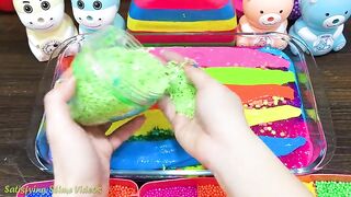 RELAXING With PIPING BAG! Mixing Random into GLOSSY Slime ! Satisfying Slime #880