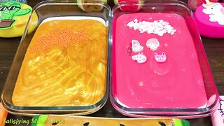 PINK vs GOLD! Mixing Makeup, Glitter and More into Glossy Slime ! Satisfying Slime Video #874