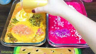 PINK vs GOLD! Mixing Makeup, Glitter and More into Glossy Slime ! Satisfying Slime Video #874
