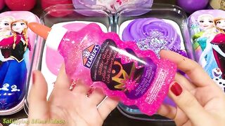 FROZEN PINK vs PURPLE! Mixing Makeup, Glitter and More into Glossy Slime! Satisfying Slime #861
