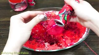RED COCA COLA Slime! Mixing Makeup, Glitter and More into Glossy Slime! Satisfying Slime Video #858