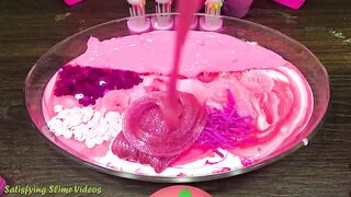 PINK Slime Mixing Makeup, Glitter and More into Glossy Slime ! Satisfying Slime Video #845