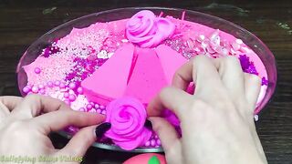 PINK Slime Mixing Makeup, Glitter and More into Glossy Slime ! Satisfying Slime Video #845