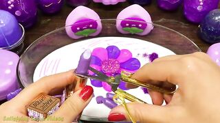 PURPLE Slime! Mixing Makeup, Glitter and More into Glossy Slime ! Satisfying Slime Video #843