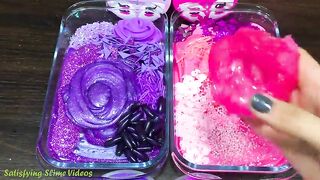 PURPLE vs PINK! Mixing Makeup, Glitter and More into Glossy Slime ! Satisfying Slime Video #838