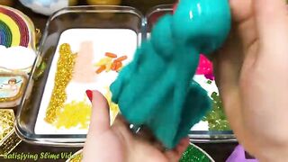GOLD vs RAINBOW! Mixing Makeup, Glitter and More into Glossy Slime ! Satisfying Slime Video #830