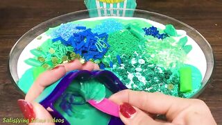 MINT Slime! Mixing Makeup, Glitter and More into Glossy Slime ! Satisfying Slime Video #822