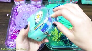 PURPLE vs MINT! Mixing Makeup, Glitter and More into Glossy Slime ! Satisfying Slime Video #820