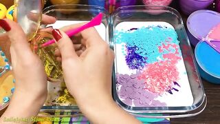 GOLD vs GALAXY! Mixing Makeup, Glitter and More into Glossy Slime ! Satisfying Slime Video #818