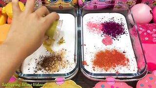 GOLD vs PINK! Mixing Makeup, Glitter and More into Glossy Slime ! Satisfying Slime Video #813