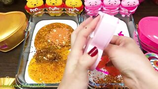 GOLD vs PINK! Mixing Makeup, Glitter and More into Glossy Slime ! Satisfying Slime Video #804
