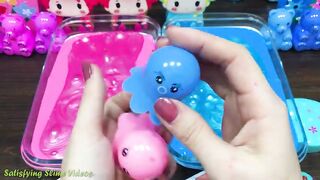 BLUE VS PINK! Mixing Makeup, Glitter and More into Glossy Slime ! Satisfying Slime Video #798