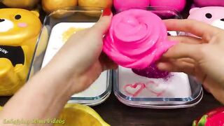 GOLD vs PINK! Mixing Makeup, Glitter and More into Glossy Slime ! Satisfying Slime Video #795