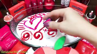 RED Slime Mixing Makeup, Clay and More into Glossy Slime ! Satisfying Slime Video #750