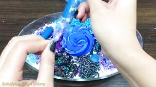 PURPLE vs BLUE FROZEN Mixing Makeup, Clay and More into Glossy Slime ! Satisfying Slime Video #749