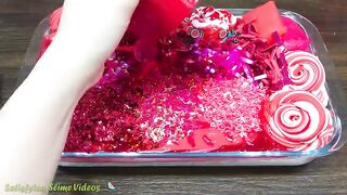 RED Slime Mixing Makeup, Clay and More into Glossy Slime ! Satisfying Slime Video #747