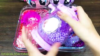 PINK vs PURPLE PONY ! Mixing Random into GLOSSY Slime ! Satisfying Slime Video #692