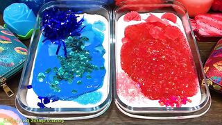 BLUE vs RED | Mixing Random Things into GLOSSY Slime | Satisfying Slime, ASMR Slime #688