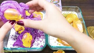 ROSE PURPLE vs GOLD | Mixing Makeup and Clay into GLOSSY Slime | Satisfying Slime, ASMR Slime #683