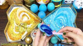 GOLD vs BLUE | Slime Mixing Random Things into GLOSSY Slime | Satisfying Slime, ASMR Slime #675