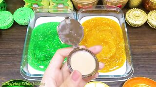 GREEN vs GOLD | Mixing Random Things into GLOSSY Slime | Satisfying Slime, ASMR Slime #670