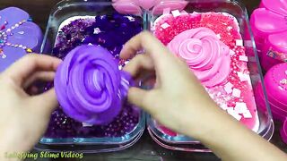 Purple vs Pink | Mixing Random Things into GLOSSY Slime | Satisfying Slime, ASMR Slime #695