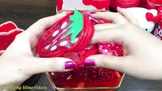 RED HELLO KITTY Slime | Mixing Random Things into GLOSSY Slime | Satisfying Slime, ASMR Slime #694