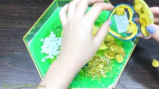 YELLOW vs GREEN | Mixing Random Things into GLOSSY Slime | Satisfying Slime, ASMR Slime #690