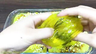 YELLOW Slime | Mixing Random Things into GLOSSY Slime | Satisfying Slime, ASMR Slime #684