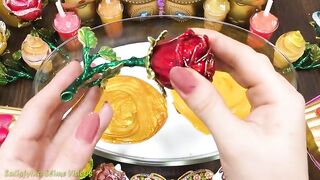GOLD BUTTERFLY Slime | Mixing Random Things into GLOSSY Slime | Satisfying Slime, ASMR Slime #670