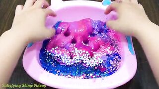 HELLO KITTY PINK, BLUE and PURPLE | Mix Random Things into CLEAR! Slime Satisfying Slime, ASMR Slime