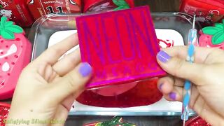 RED STRABERRY | Mix Random Things into GLOSSY Slime | Satisfying Slime Videos, ASMR Slime #654