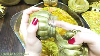 GOLD Slime ~ Mixing Random Things into Store Bought Slime ~ Satisfying Slime Videos #646