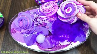 PURPLE Slime Mixing Make Up, Clay and Floam into Glossy Slime | Satisfying Slime Videos #637