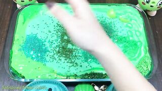 GREEN Slime | Mixing Random Things into Store Bought Slime | Satisfying Slime Videos #636