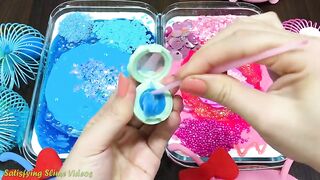 BLUE vs PINK | Mixing Random Things into GLOSSY Slime | Satisfying Slime Videos #630