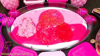 PINK Slime | Mixing Random Things into GLOSSY Slime | Satisfying Slime Videos #629