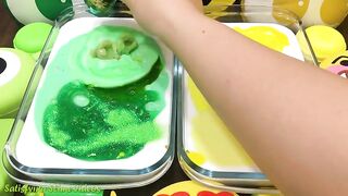 GREEN vs YELLOW | Mixing Random Things into GLOSSY Slime | Satisfying Slime Videos #614