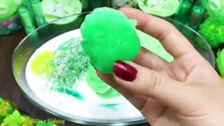 GREEN Slime | Mixing Random Things into GLOSSY Slime | Satisfying Slime Videos #599
