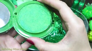 GREEN Slime | Mixing Random Things into GLOSSY Slime | Satisfying Slime Videos #599