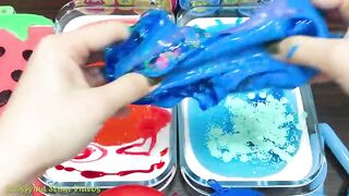 Blue vs Red ! Mixing Random Things into GLOSSY Slime! Satisfying Slime Videos #583