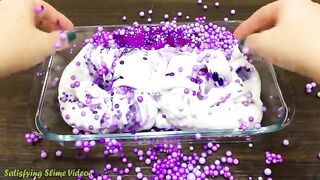 Purple vs Red ! Mixing Random Things into GLOSSY Slime! Satisfying Slime Videos #582